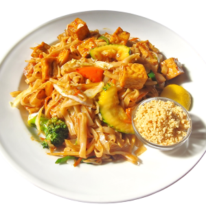 Vegetarisk Pad Thai, restaurang Thai Garden, Sundsvall.